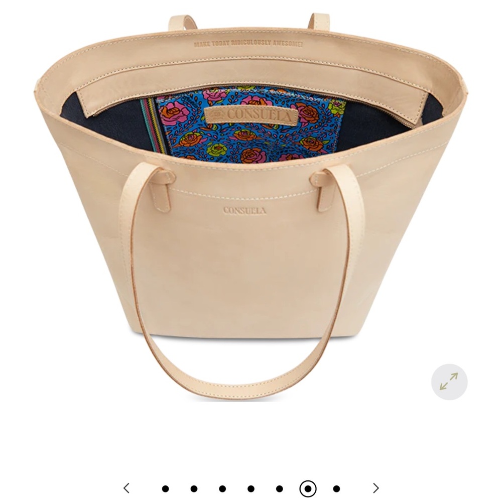 Consuela Tan Leather Tote Bag